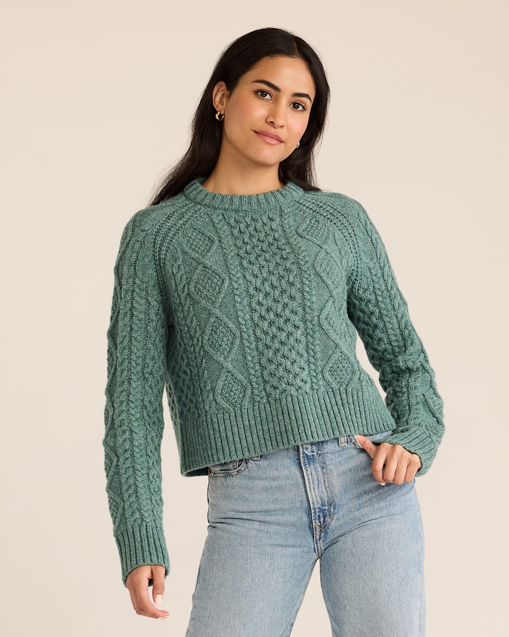 PENDLETON WOMEN'S SHETLAND COLLECTION FISHERMAN SWEATER