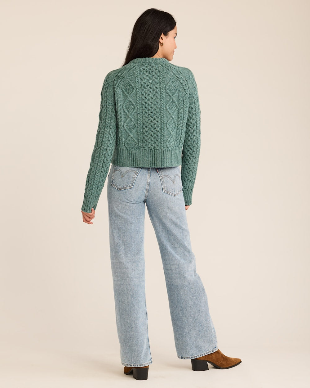 PENDLETON WOMEN'S SHETLAND COLLECTION FISHERMAN SWEATER