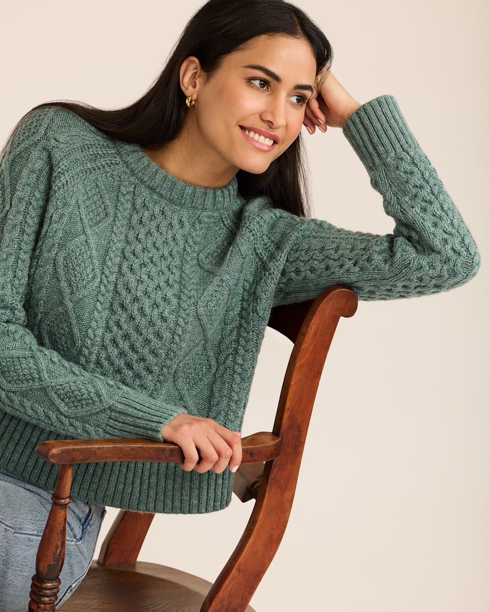 PENDLETON WOMEN'S SHETLAND COLLECTION FISHERMAN SWEATER