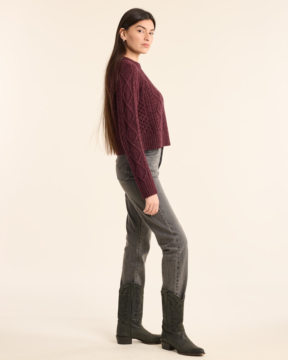 PENDLETON WOMEN'S SHETLAND COLLECTION FISHERMAN SWEATER