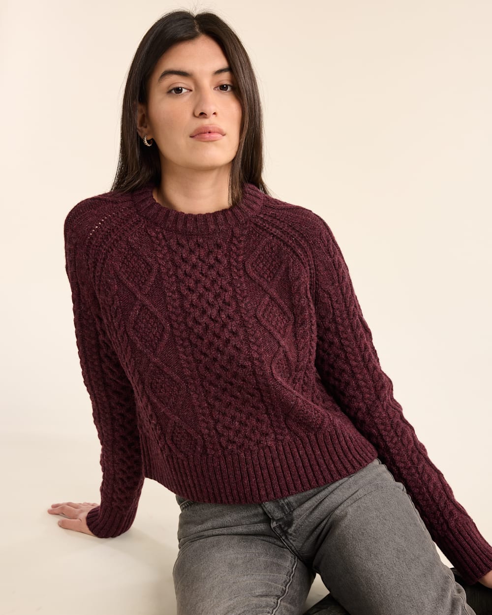 PENDLETON WOMEN'S SHETLAND COLLECTION FISHERMAN SWEATER