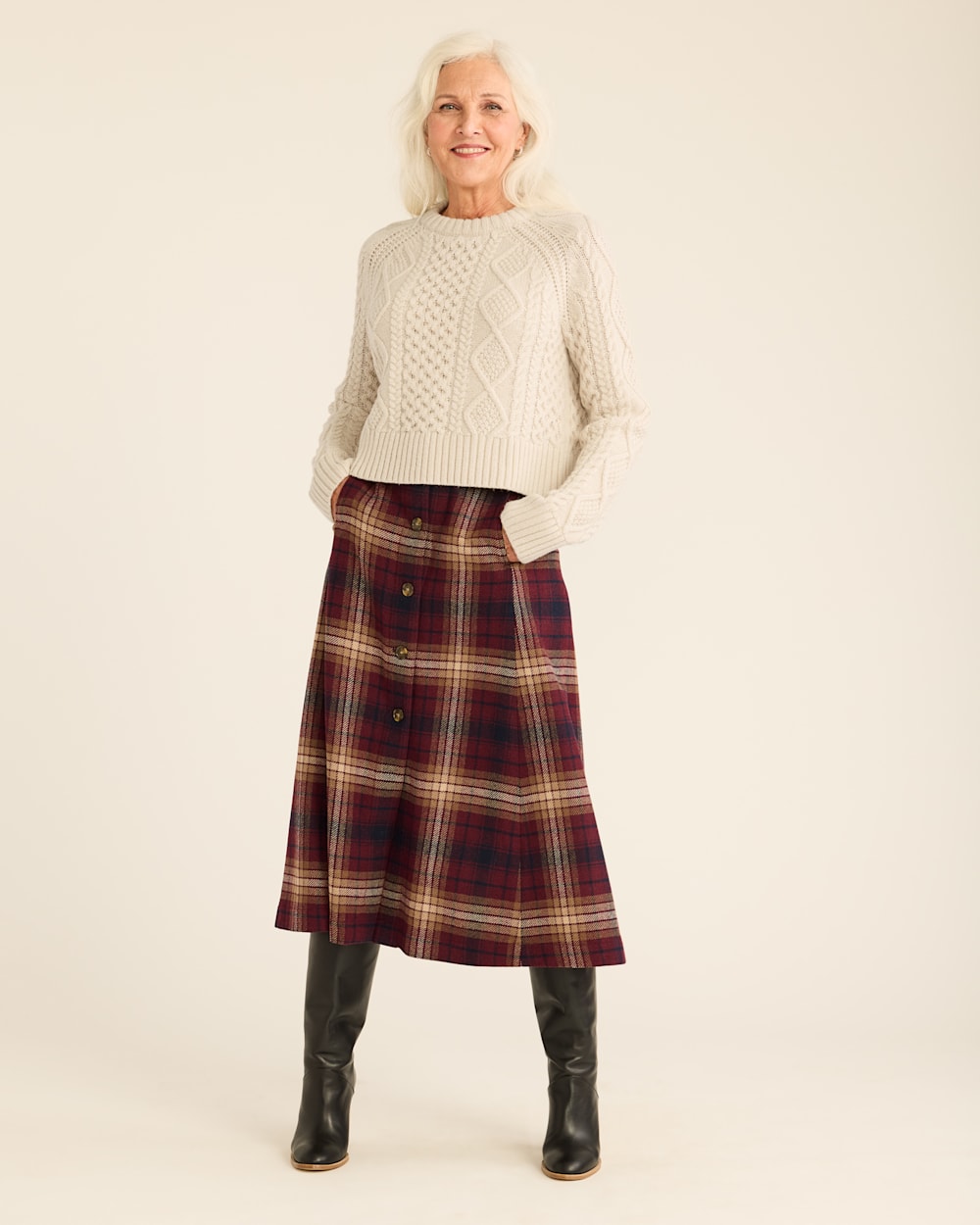 PENDLETON WOMEN'S SHETLAND COLLECTION FISHERMAN SWEATER
