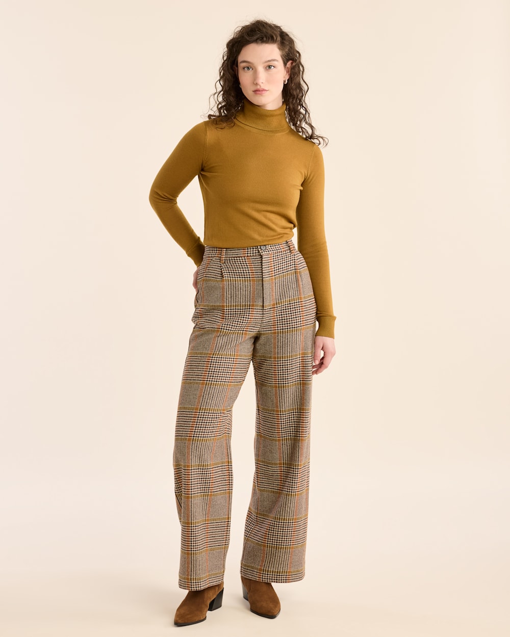 PENDLETON WOMEN'S GLEN PLAID WOOL TROUSERS