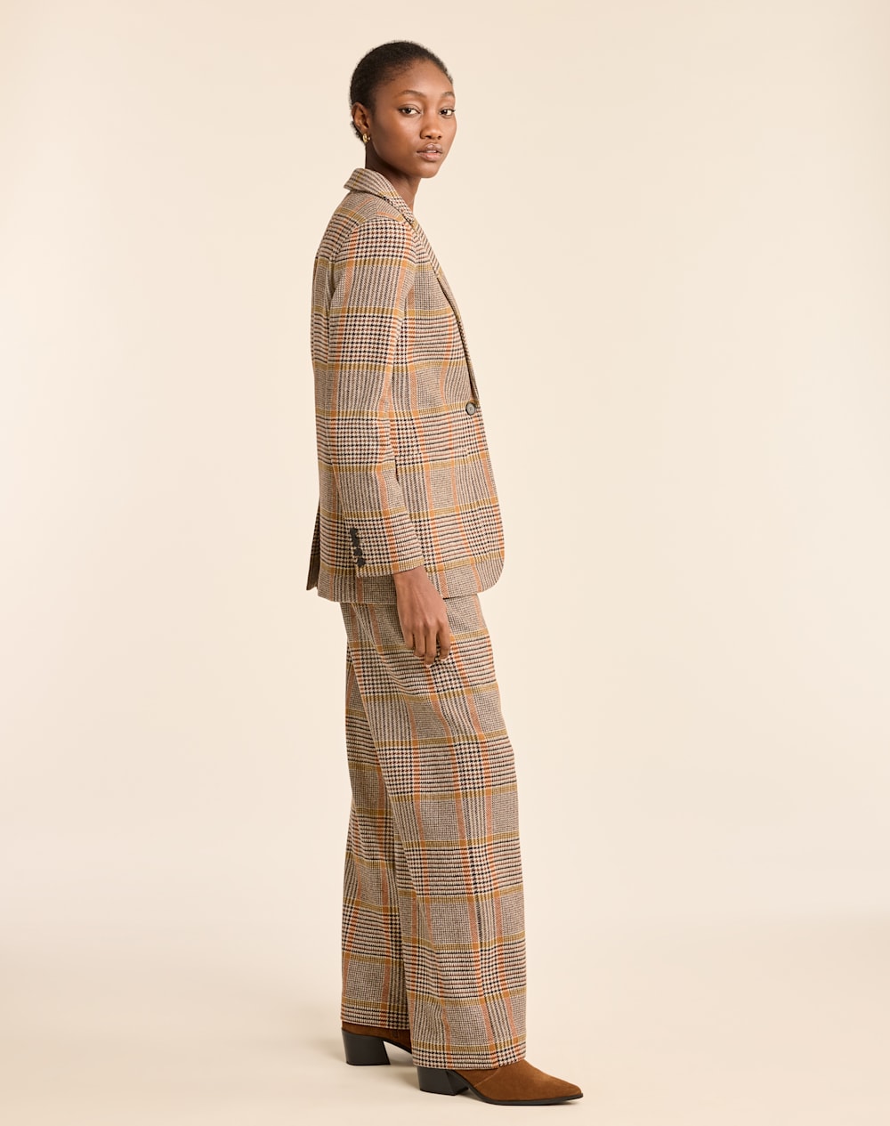 PENDLETON WOMEN'S GLEN PLAID WOOL TROUSERS
