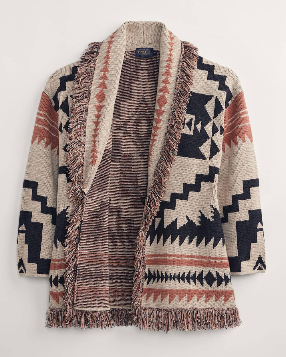 PENDLETON WOMEN'S GRAPHIC FRINGE CARDIGAN