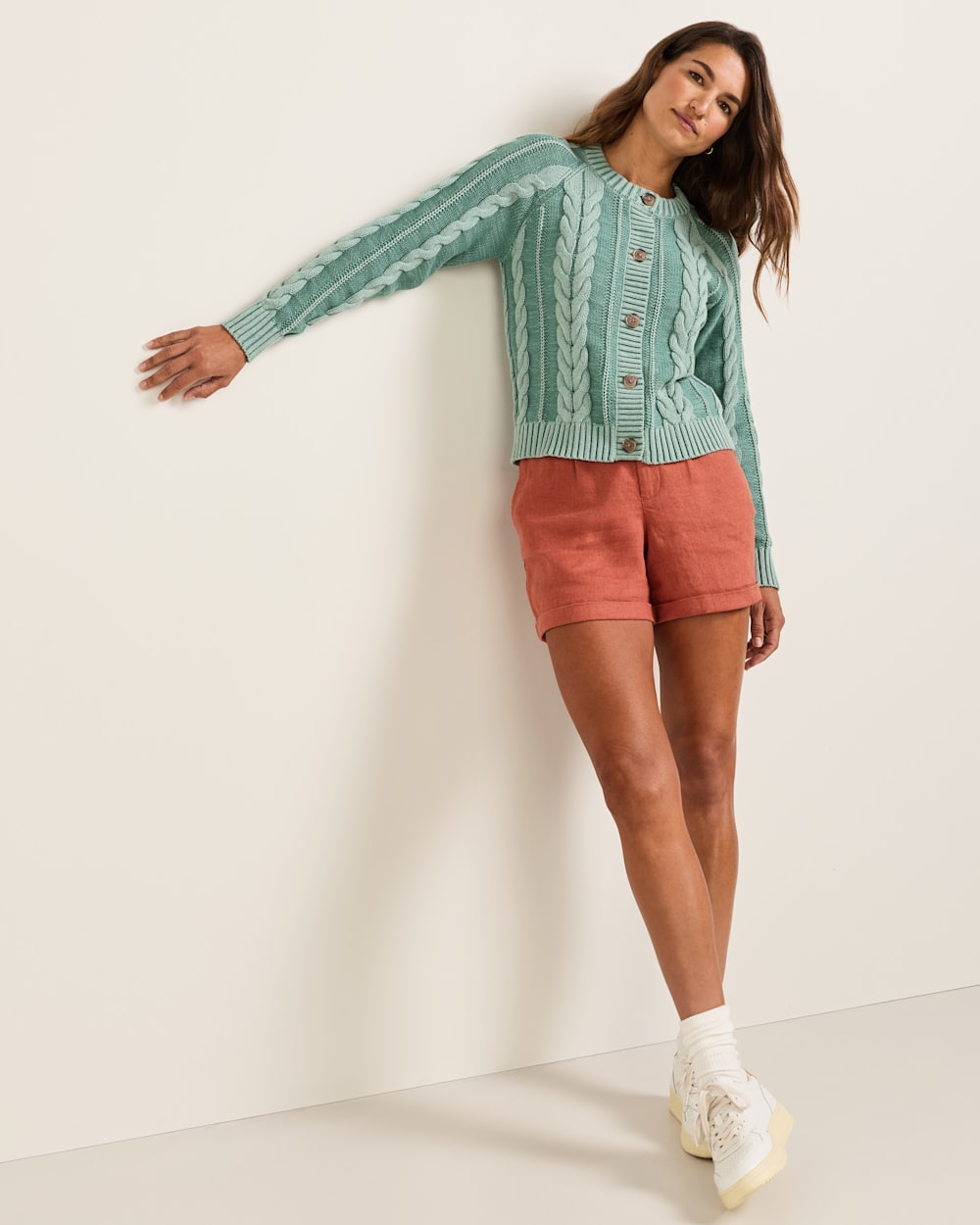 PENDLETON WOMEN'S COTTON CABLE CARDIGAN