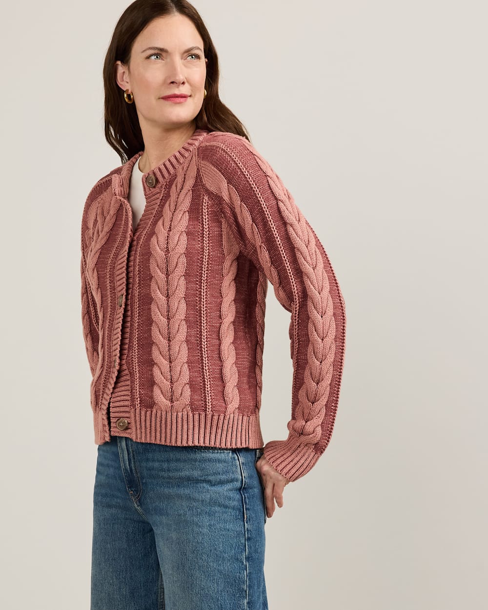 PENDLETON WOMEN'S COTTON CABLE CARDIGAN