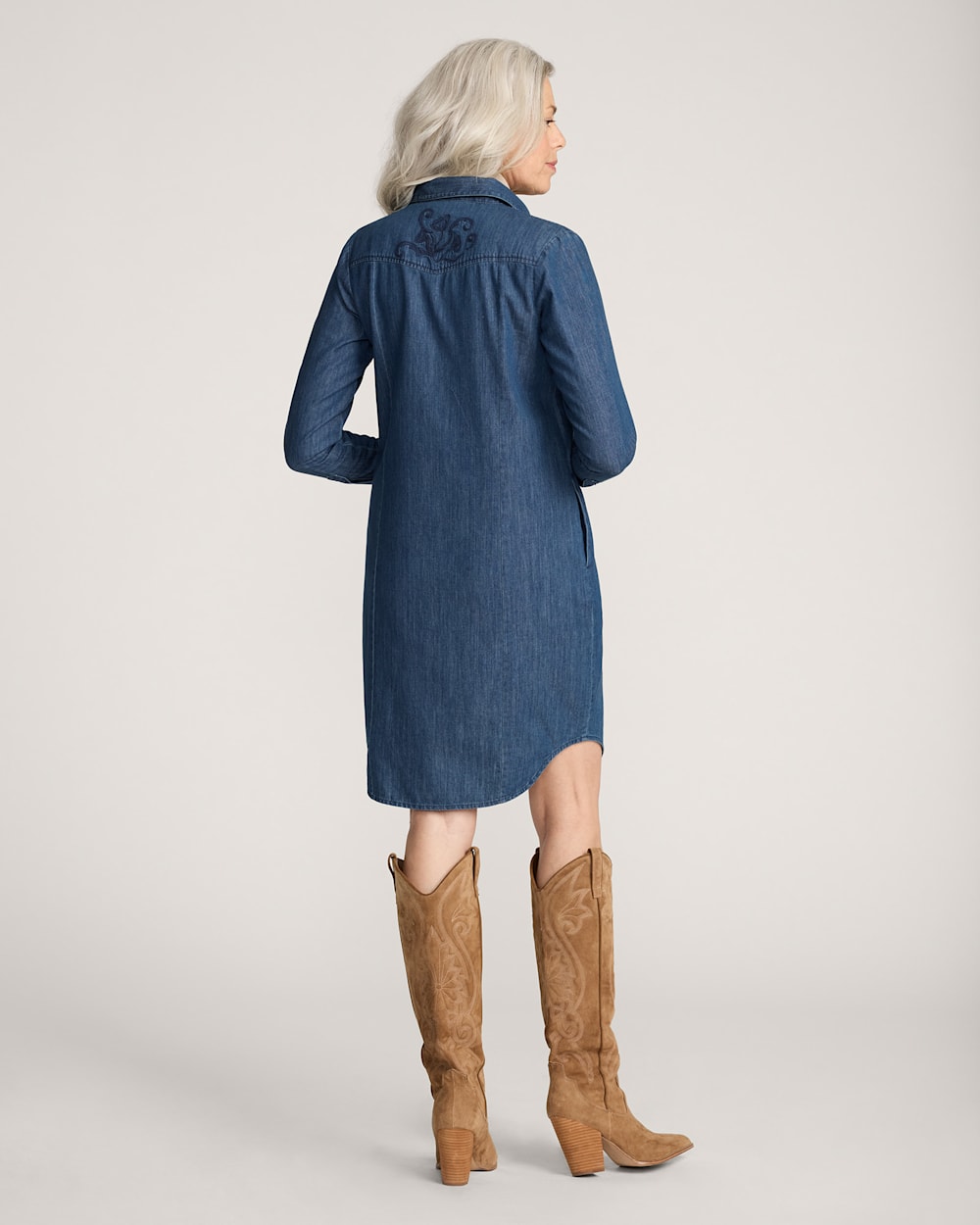 PENDLETON WOMEN'S EMBROIDERED CHAMBRAY GAMBLER SHIRT DRESS