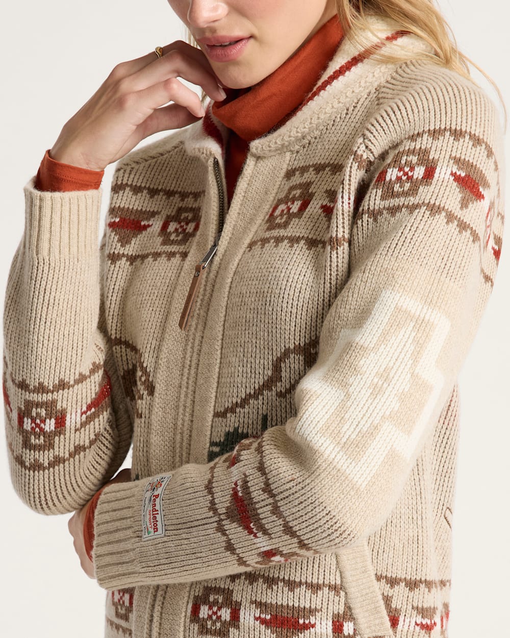 PENDLETON WOMEN'S ALPINE LAMBSWOOL ZIP CARDIGAN