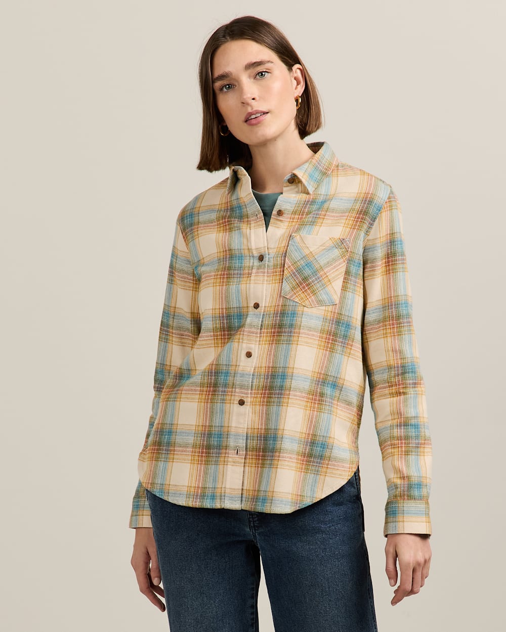 PENDLETON WOMEN'S PLAID COTTON FLANNEL RELAXED SHIRT