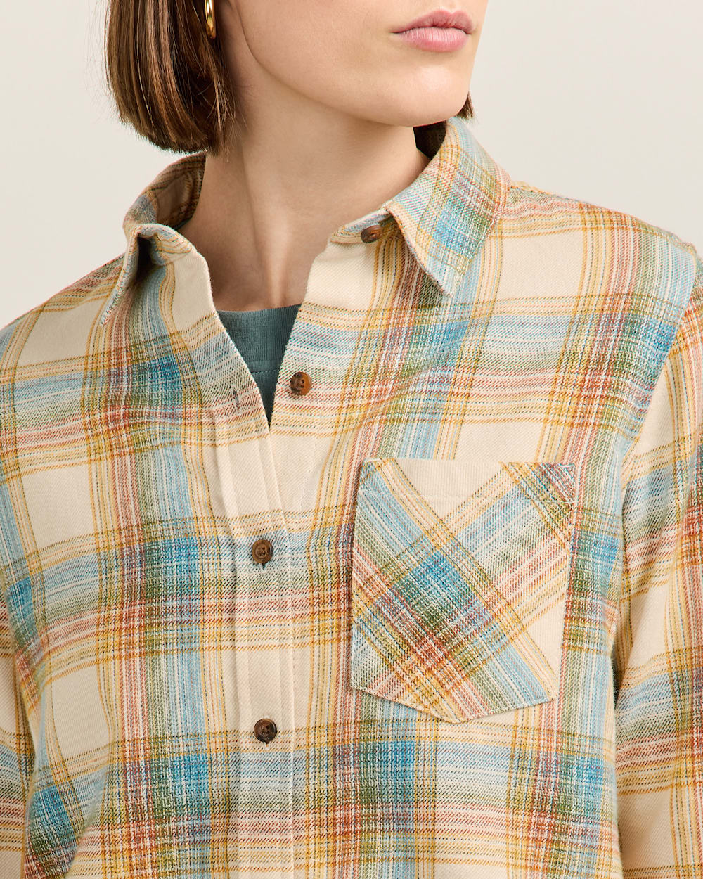 PENDLETON WOMEN'S PLAID COTTON FLANNEL RELAXED SHIRT