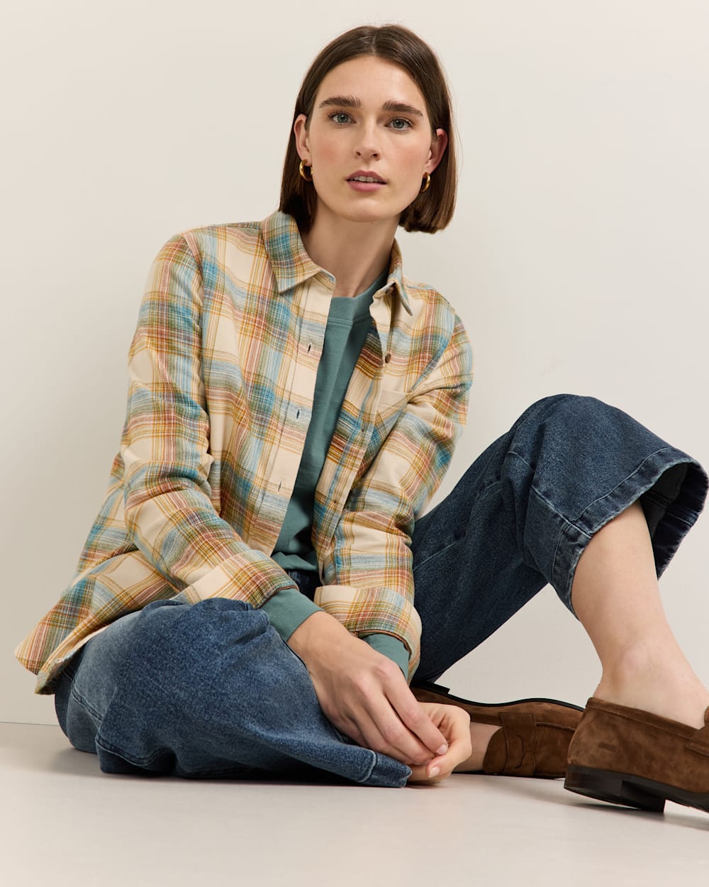 PENDLETON WOMEN'S PLAID COTTON FLANNEL RELAXED SHIRT