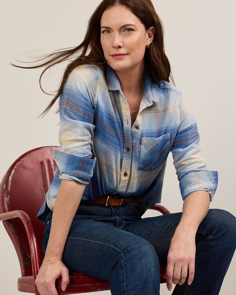 PENDLETON WOMEN'S PLAID COTTON FLANNEL RELAXED SHIRT