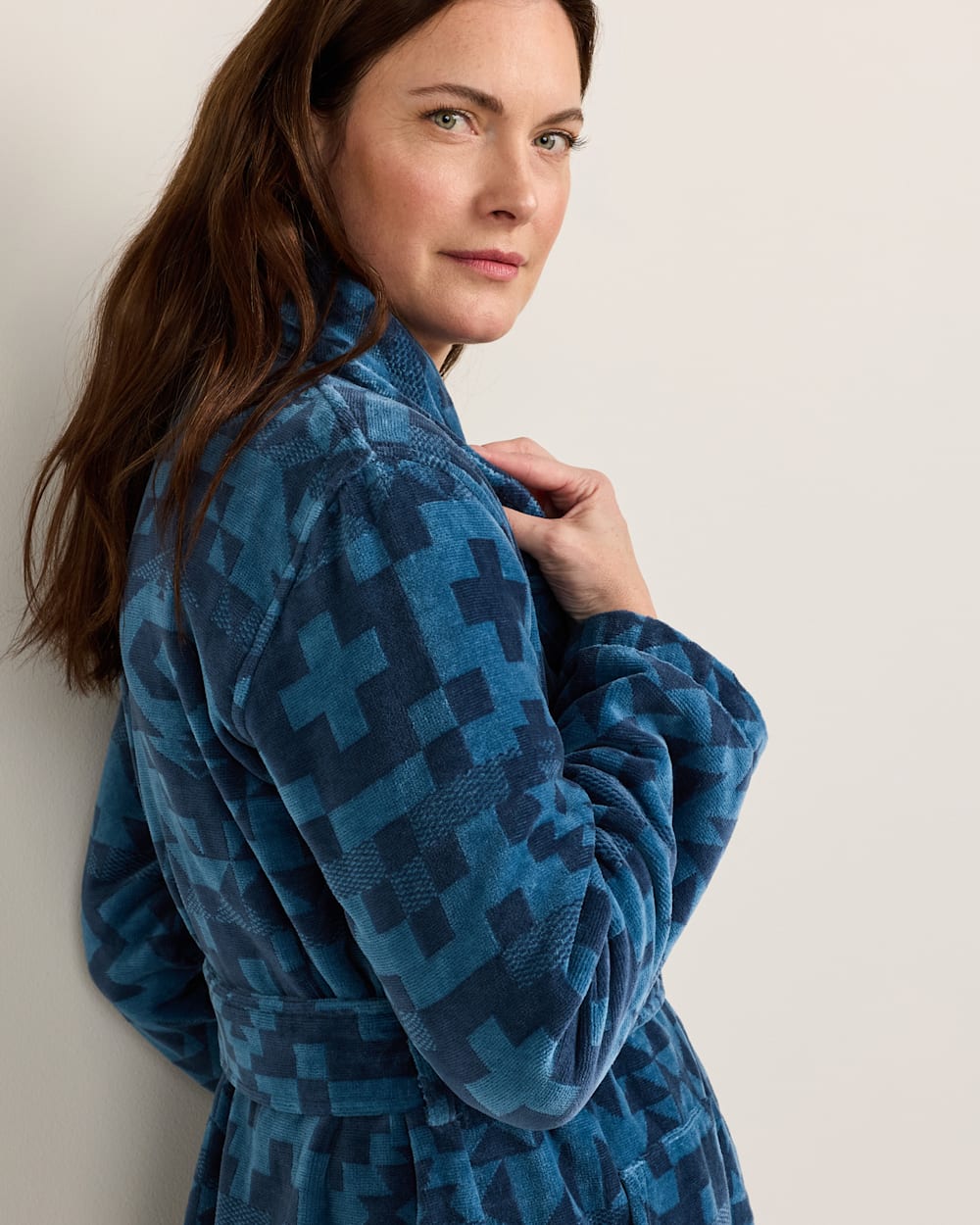 PENDLETON WOMEN'S BLUE RIDGE COTTON TERRY VELOUR BATHROBE
