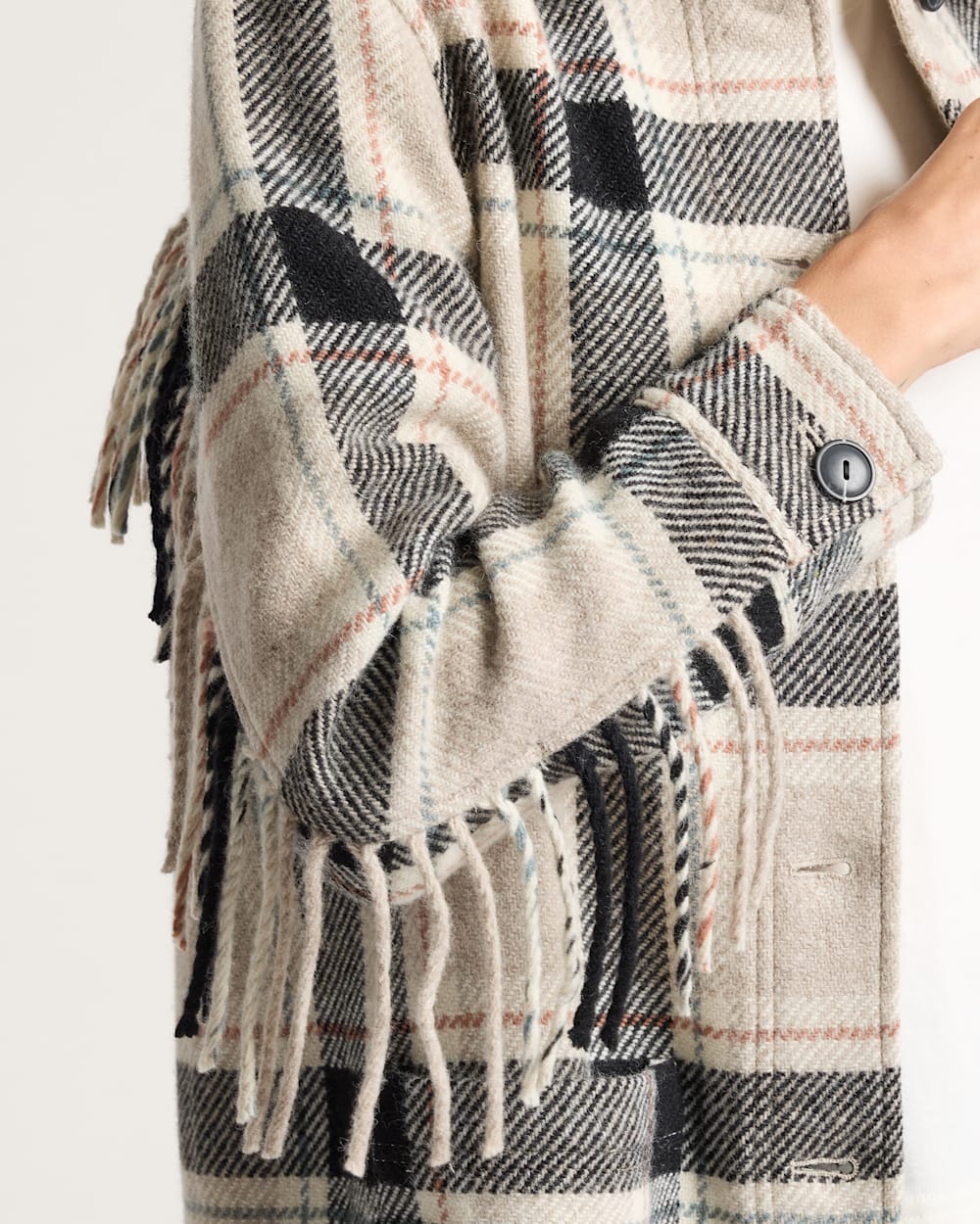 PENDLETON WOMEN'S PLAID JOLENE WOOL FRINGED JACKET