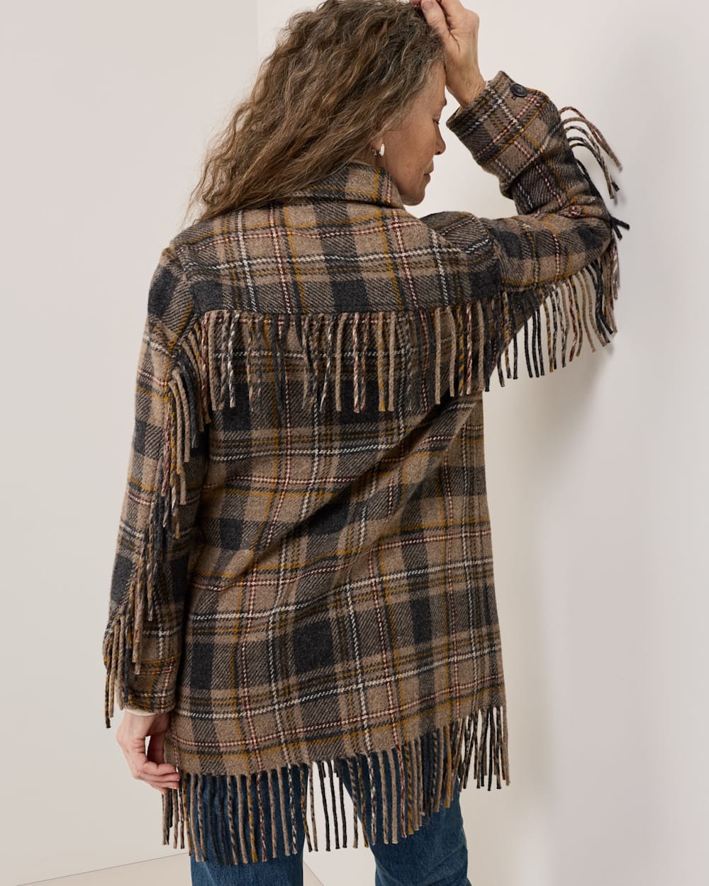 PENDLETON WOMEN'S PLAID JOLENE WOOL FRINGED JACKET