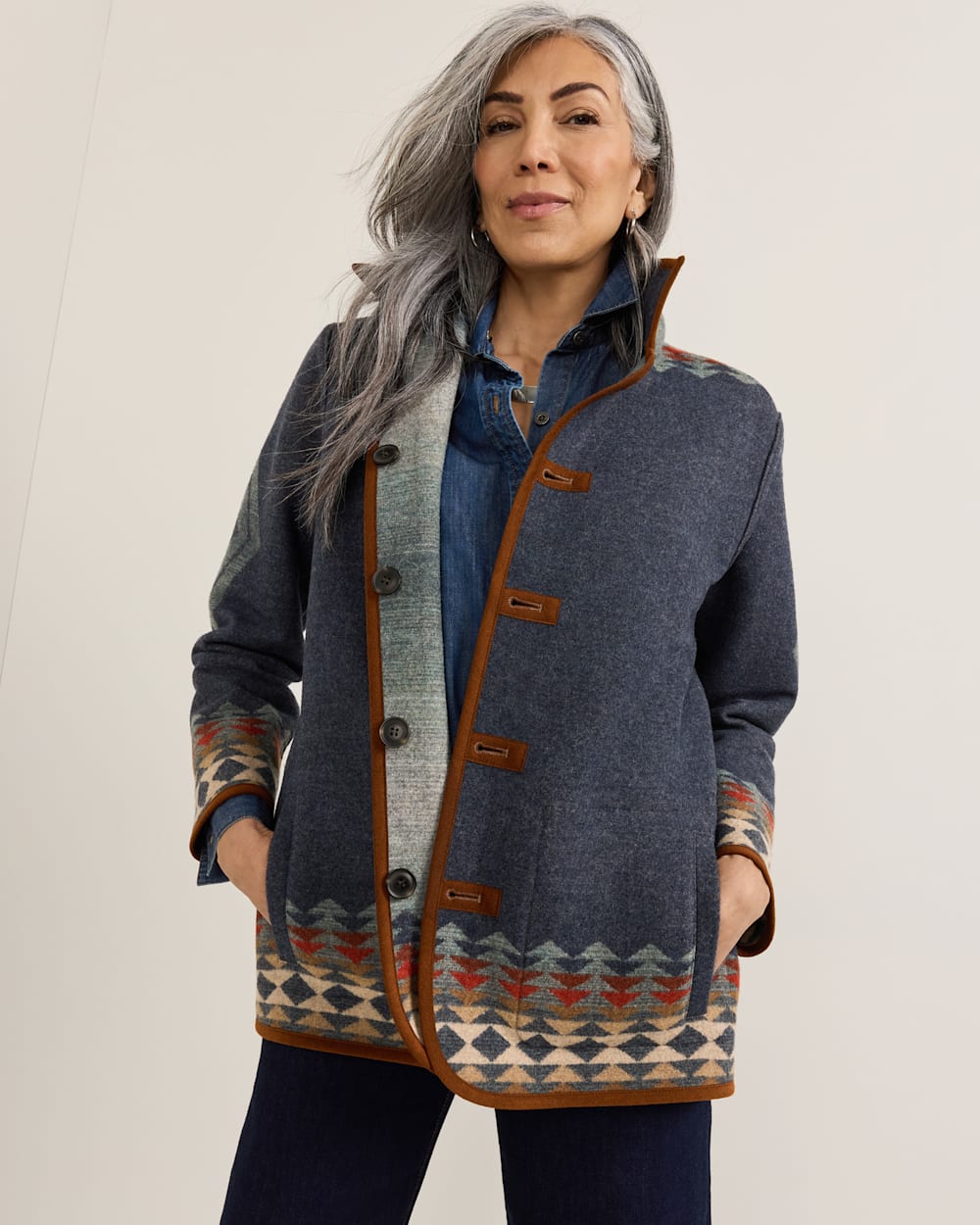PENDLETON WOMEN'S HARDING REVERSIBLE WOOL COAT