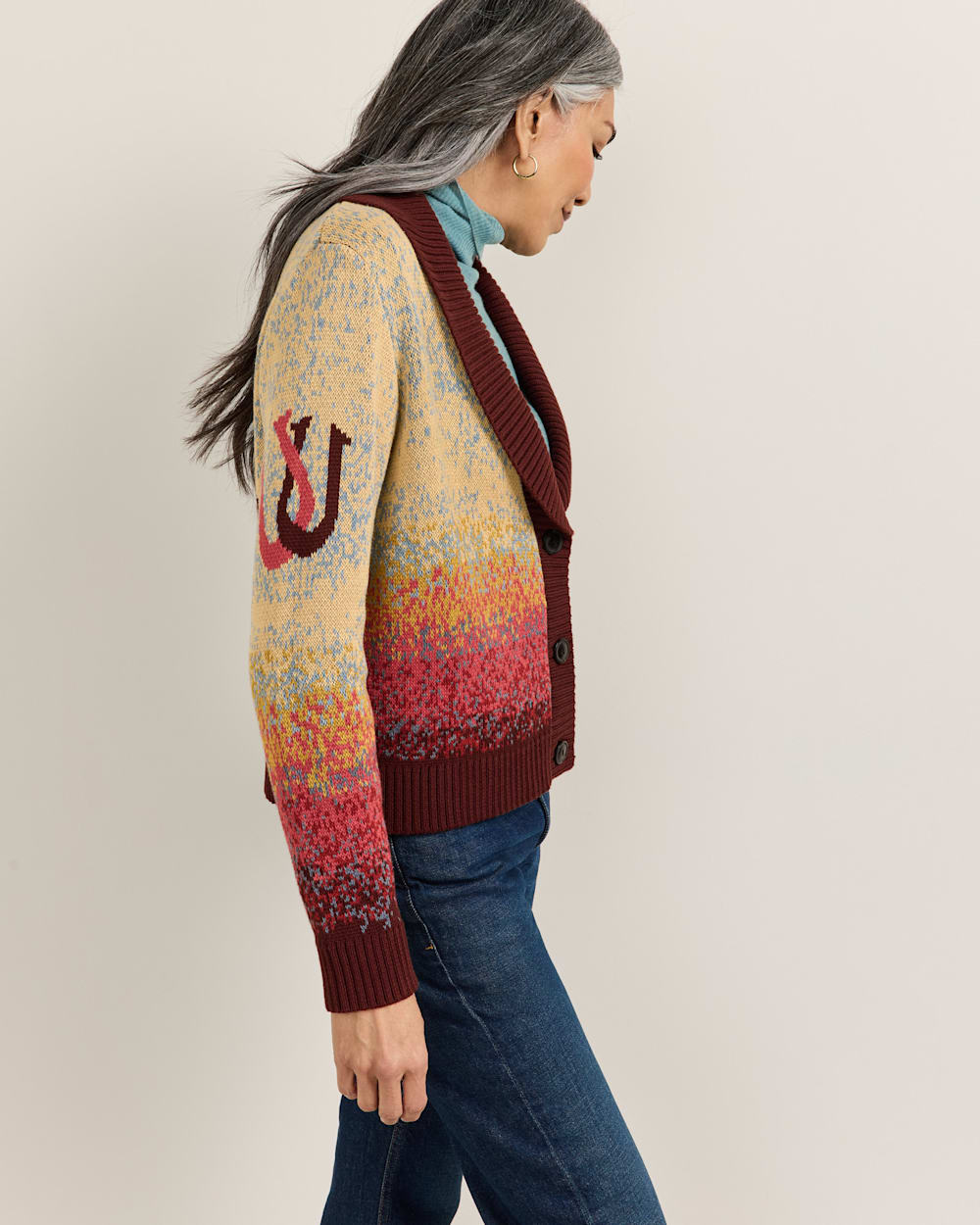 PENDLETON WOMEN'S WESTERN SCENIC COTTON CARDIGAN
