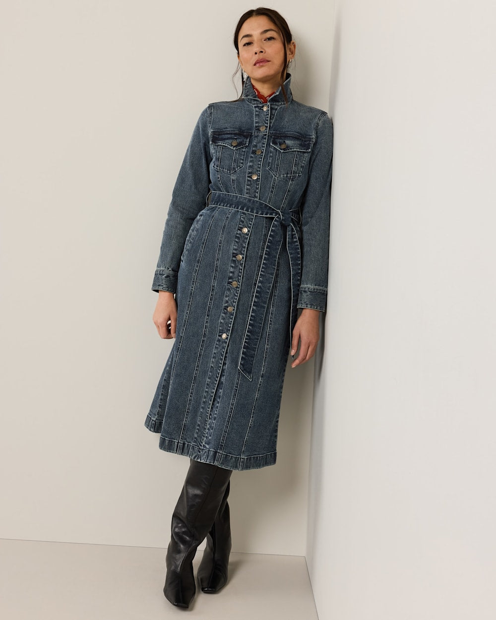 PENDLETON WOMEN'S DENIM MIDI SHIRT DRESS