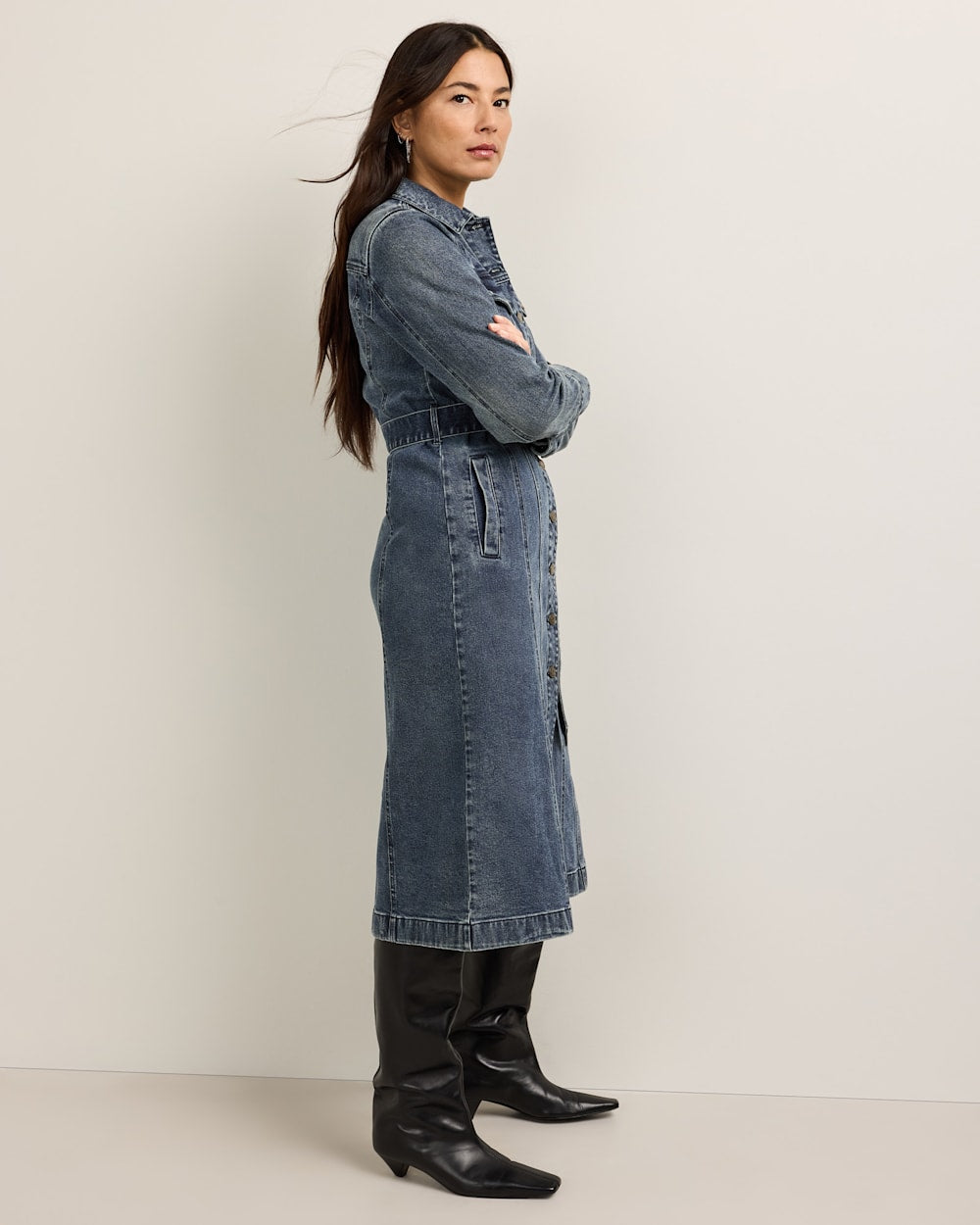 PENDLETON WOMEN'S DENIM MIDI SHIRT DRESS
