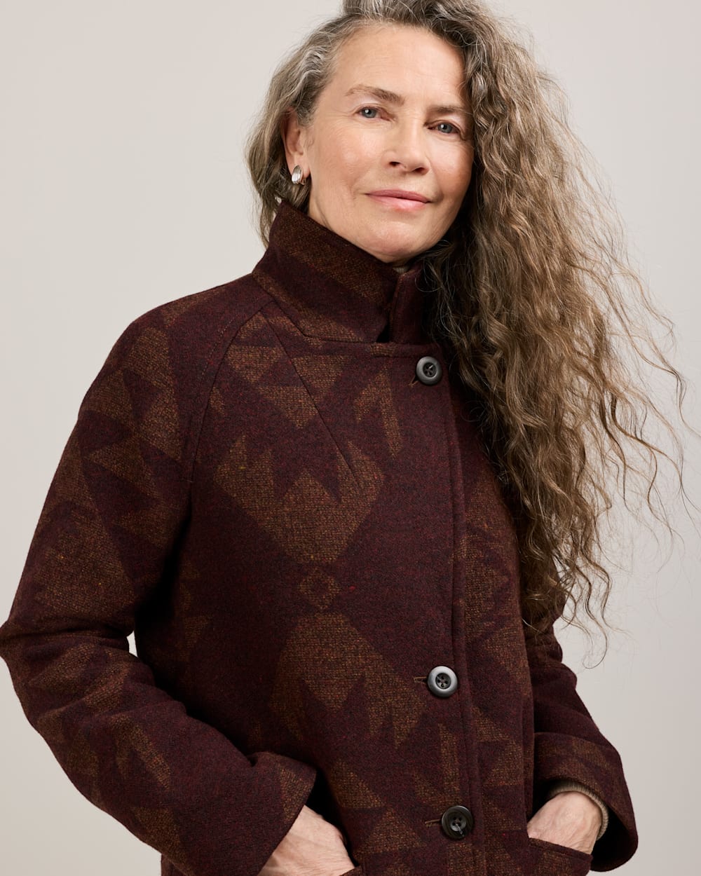 PENDLETON WOMEN'S JACQUARD WOOL OVERCOAT