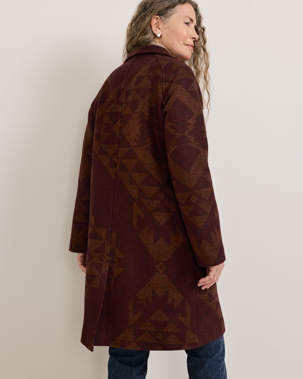 PENDLETON WOMEN'S JACQUARD WOOL OVERCOAT