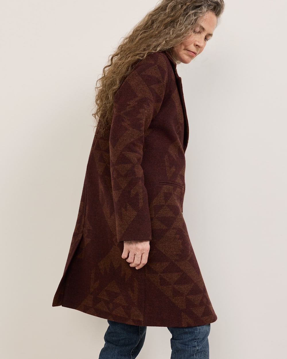 PENDLETON WOMEN'S JACQUARD WOOL OVERCOAT