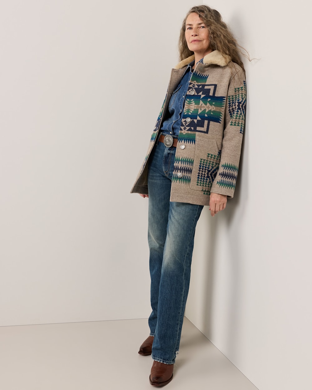 PENDLETON WOMEN'S BROWNSVILLE SHEARLING COLLAR WOOL COAT