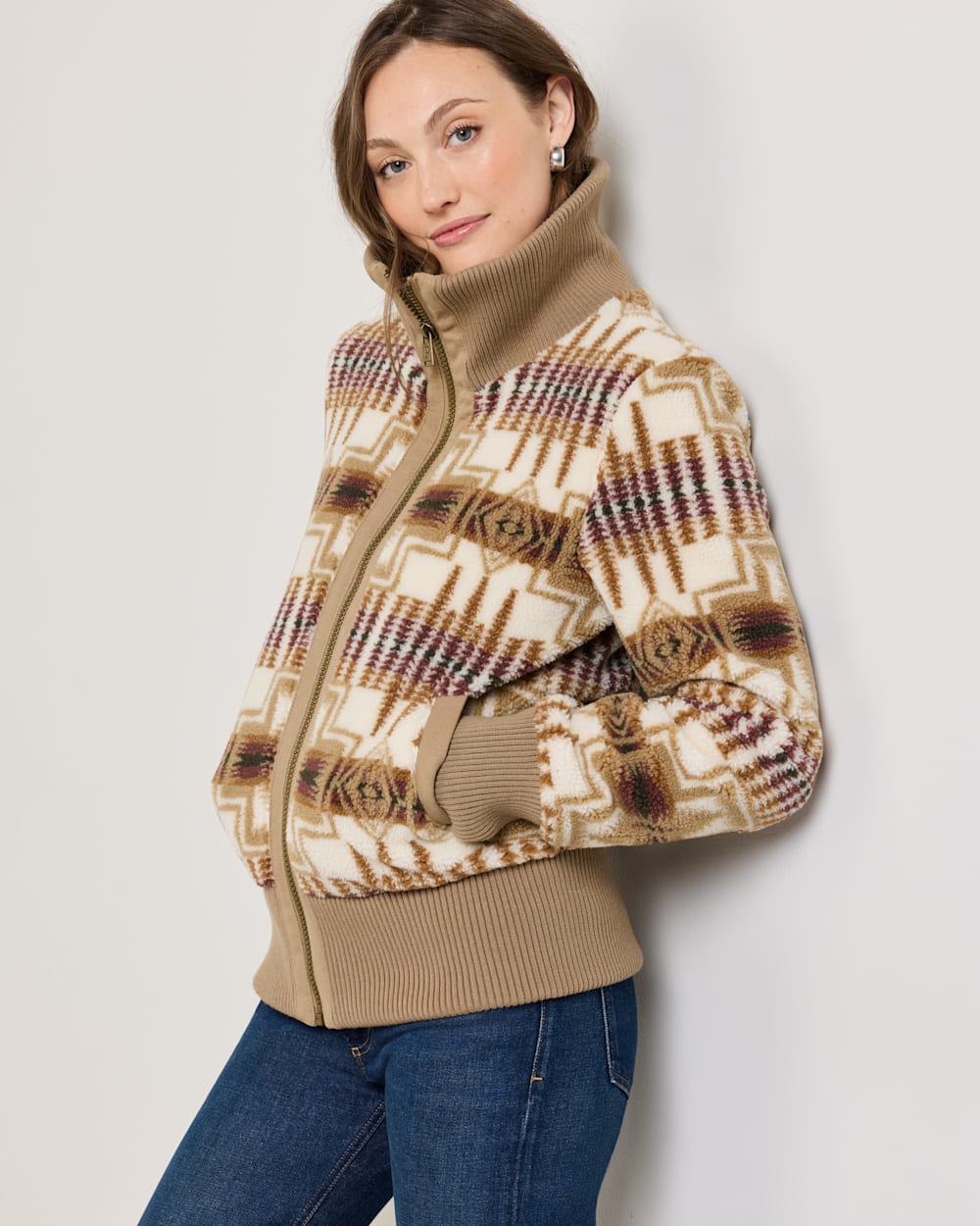 PENDLETON WOMEN'S HARDING FOXGLOVE FLEECE BOMBER JACKET