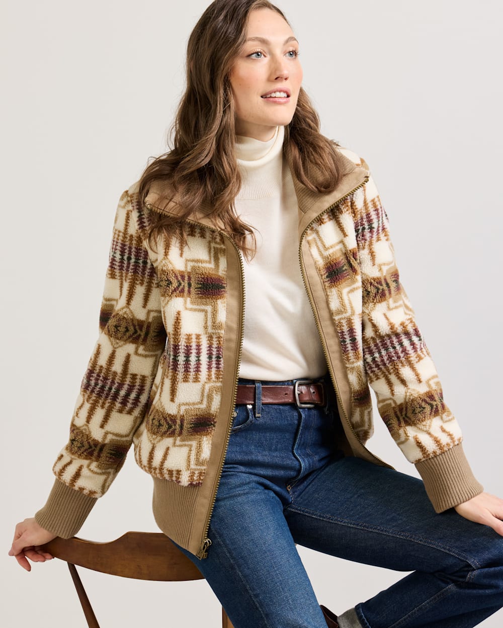 PENDLETON WOMEN'S HARDING FOXGLOVE FLEECE BOMBER JACKET