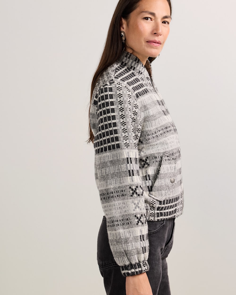 PENDLETON WOMEN'S TEXTURED WOOL BOMBER JACKET