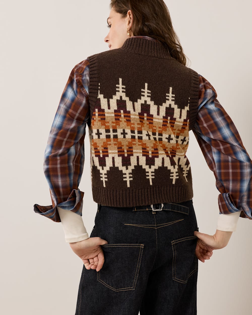 PENDLETON WOMEN'S GRAPHIC SHETLAND COLLECTION ZIP VEST