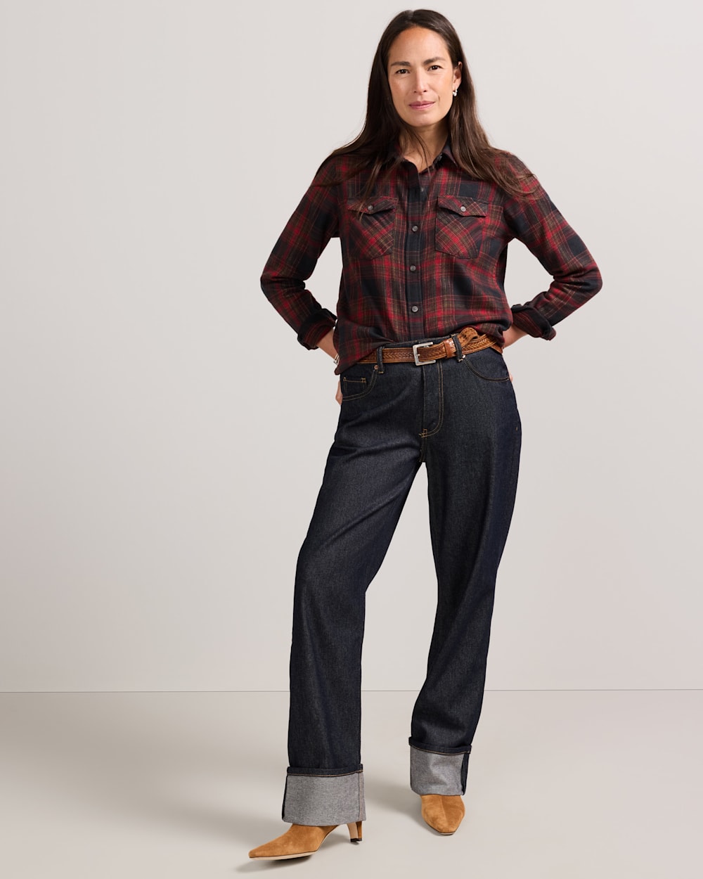 PENDLETON WOMEN'S PLAID PERFECT TWO POCKET FLANNEL SHIRT