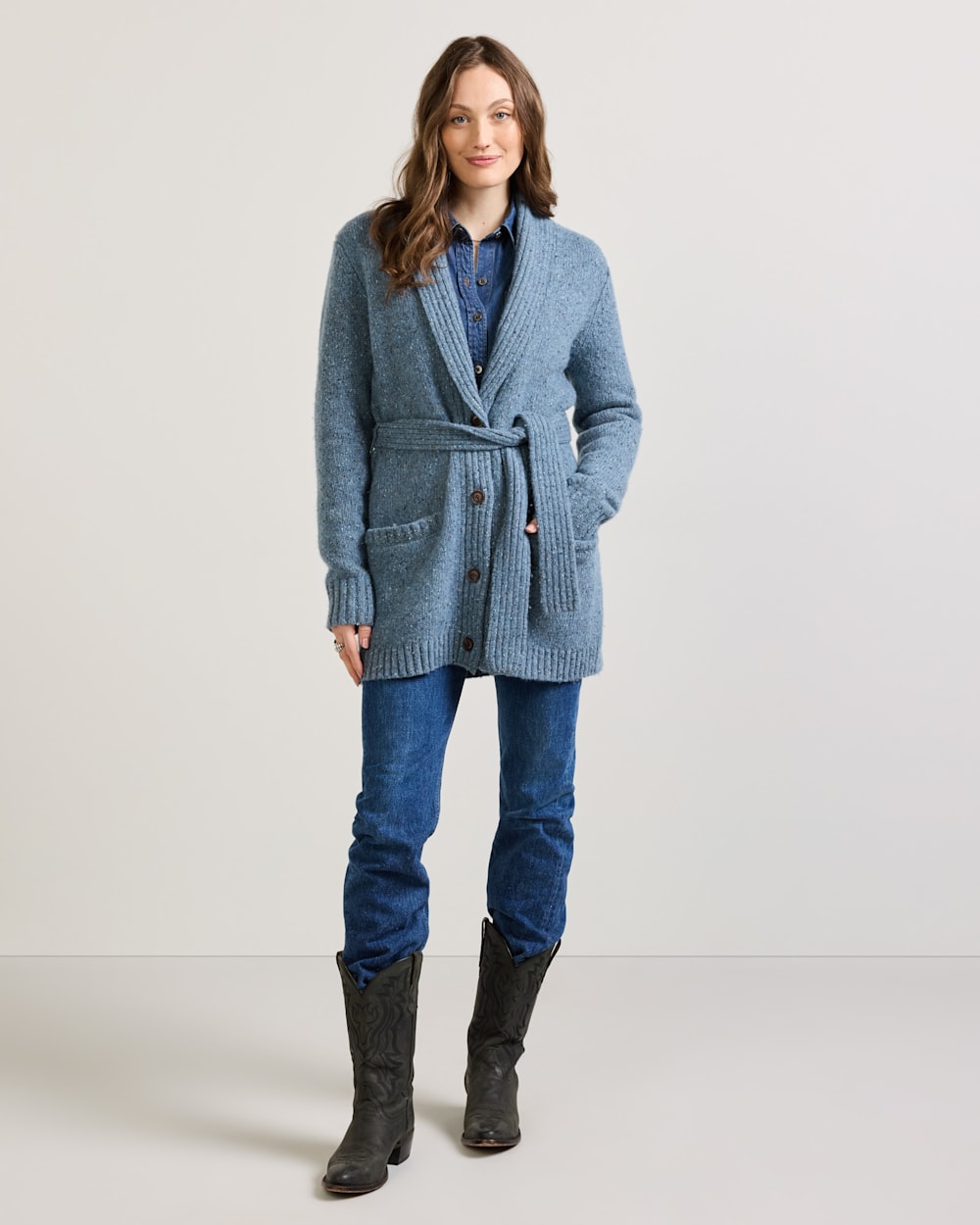PENDLETON WOMEN'S LAMBSWOOL BELTED CARDIGAN