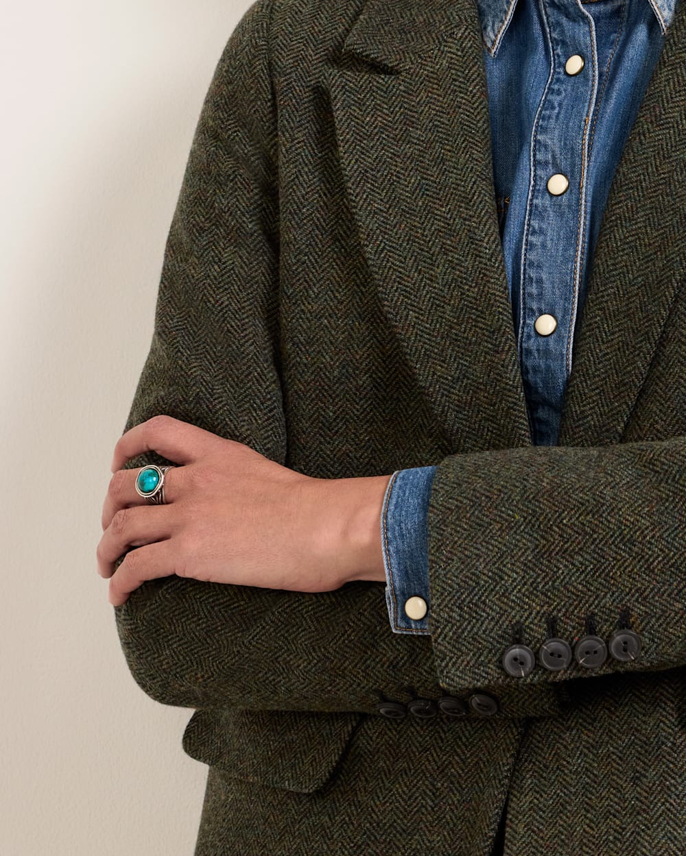 PENDLETON WOMEN'S HERRINGBONE TWEED WOOL BLAZER