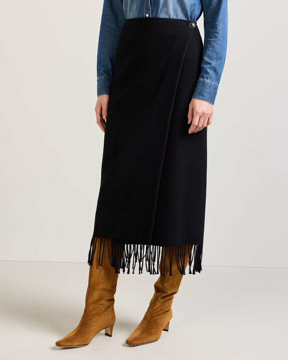 PENDLETON WOMEN'S WOOL FRINGED WRAP SKIRT