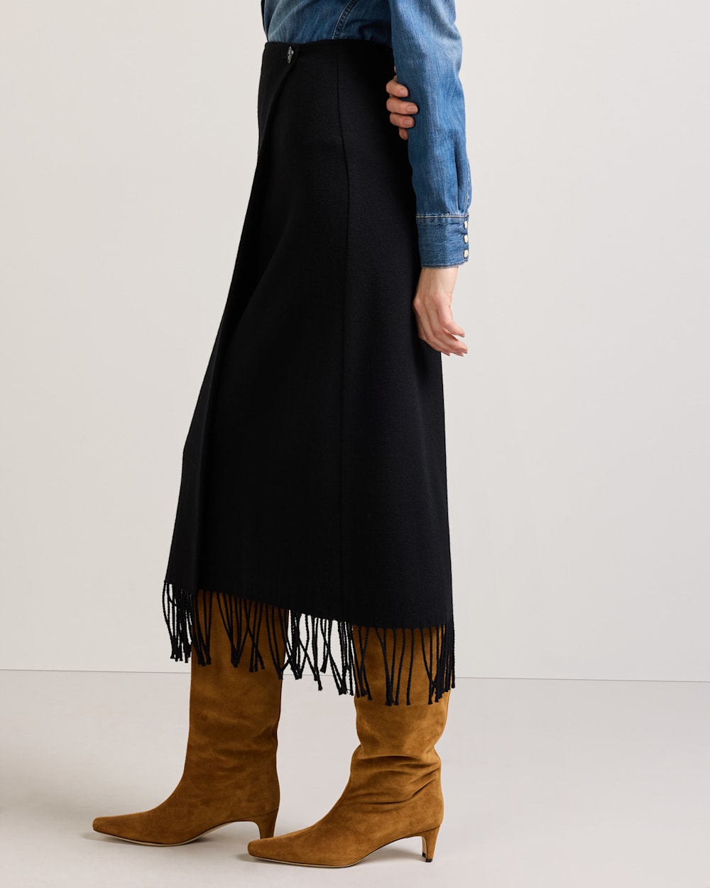 PENDLETON WOMEN'S WOOL FRINGED WRAP SKIRT
