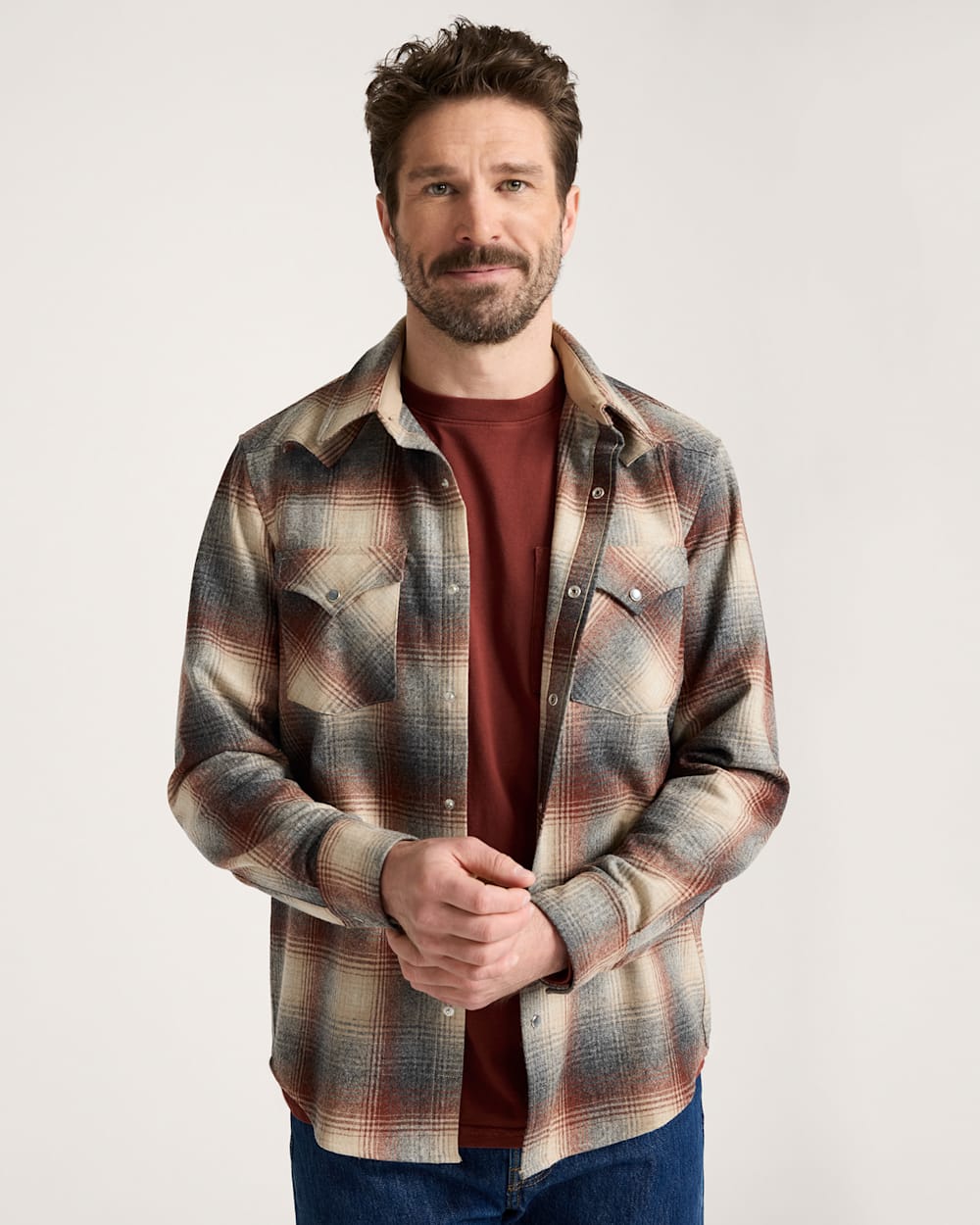 PENDLETON MEN'S PLAID SNAP-FRONT WESTERN CANYON SHIRT