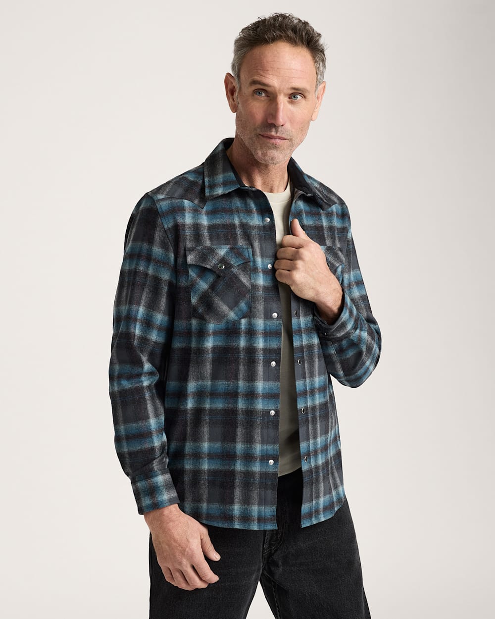 PENDLETON MEN'S PLAID SNAP-FRONT WESTERN CANYON SHIRT