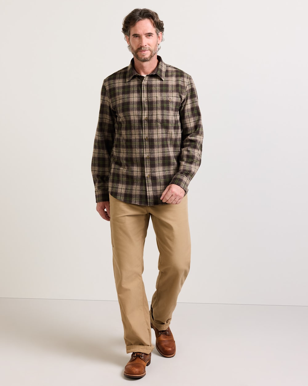 PENDLETON MEN'S PLAID ELBOW-PATCH TRAIL SHIRT