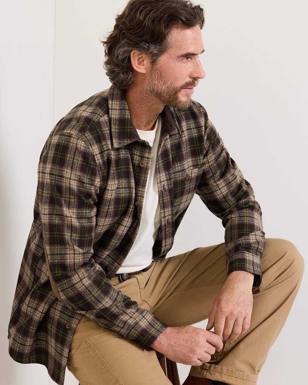 PENDLETON MEN'S PLAID ELBOW-PATCH TRAIL SHIRT