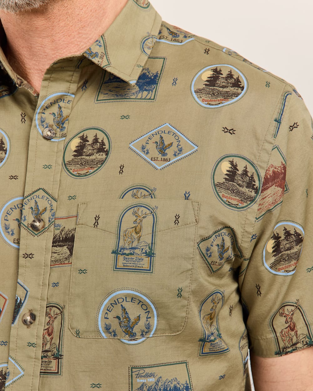 PENDLETON MEN'S SHORT-SLEEVE NATIONAL PARK SHORELINE SHIRT