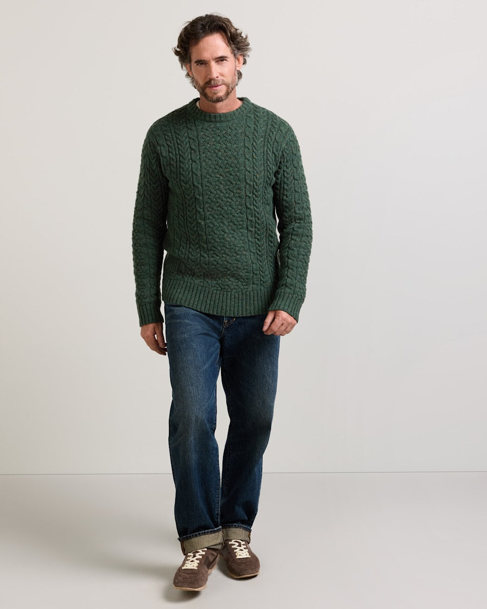 PENDLETON MEN'S WOOL DONEGAL FISHERMAN SWEATER