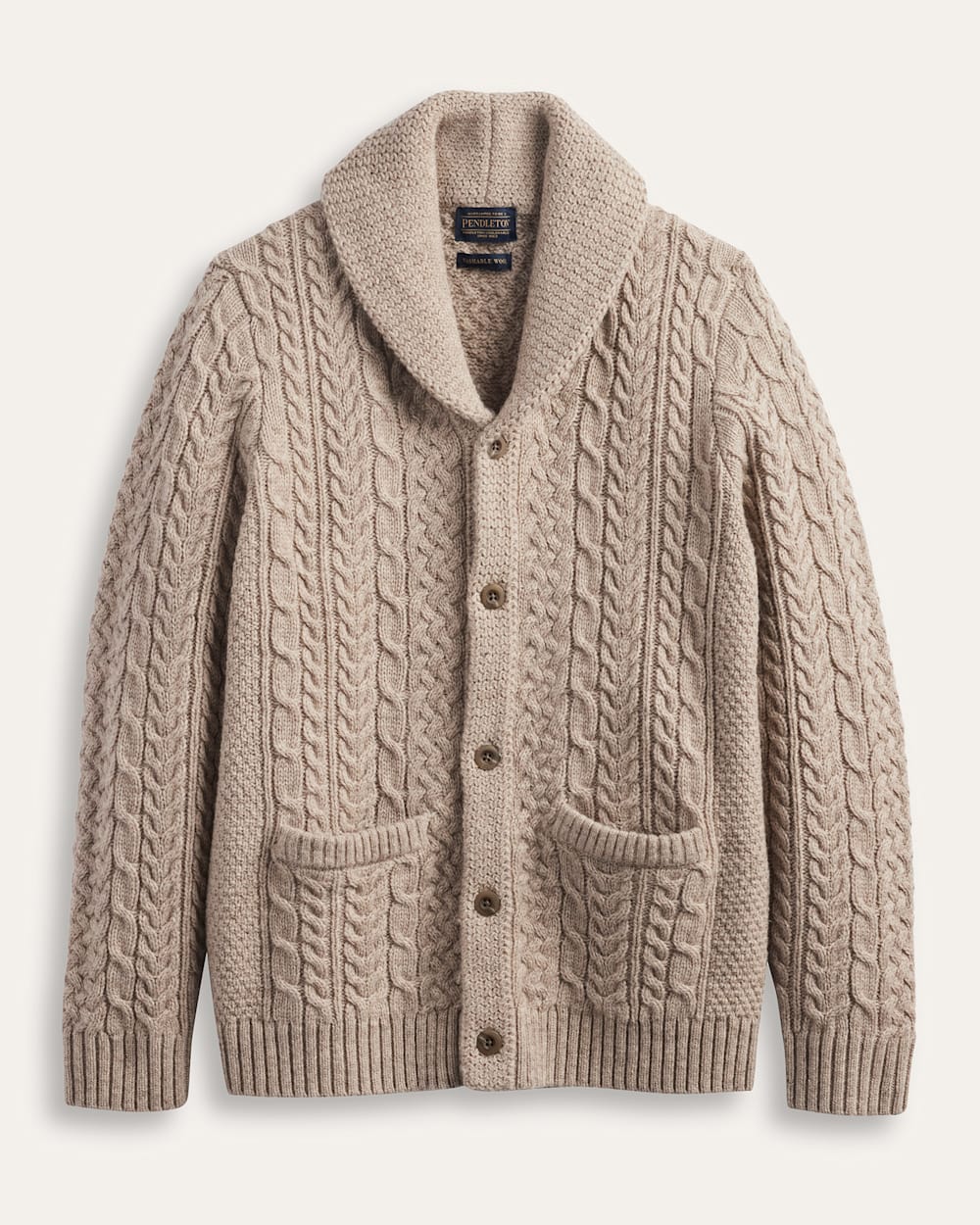 PENDLETON MEN'S WOOL FISHERMAN CARDIGAN