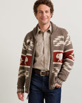 PENDLETON MEN'S BISON LAMBSWOOL ZIP CARDIGAN