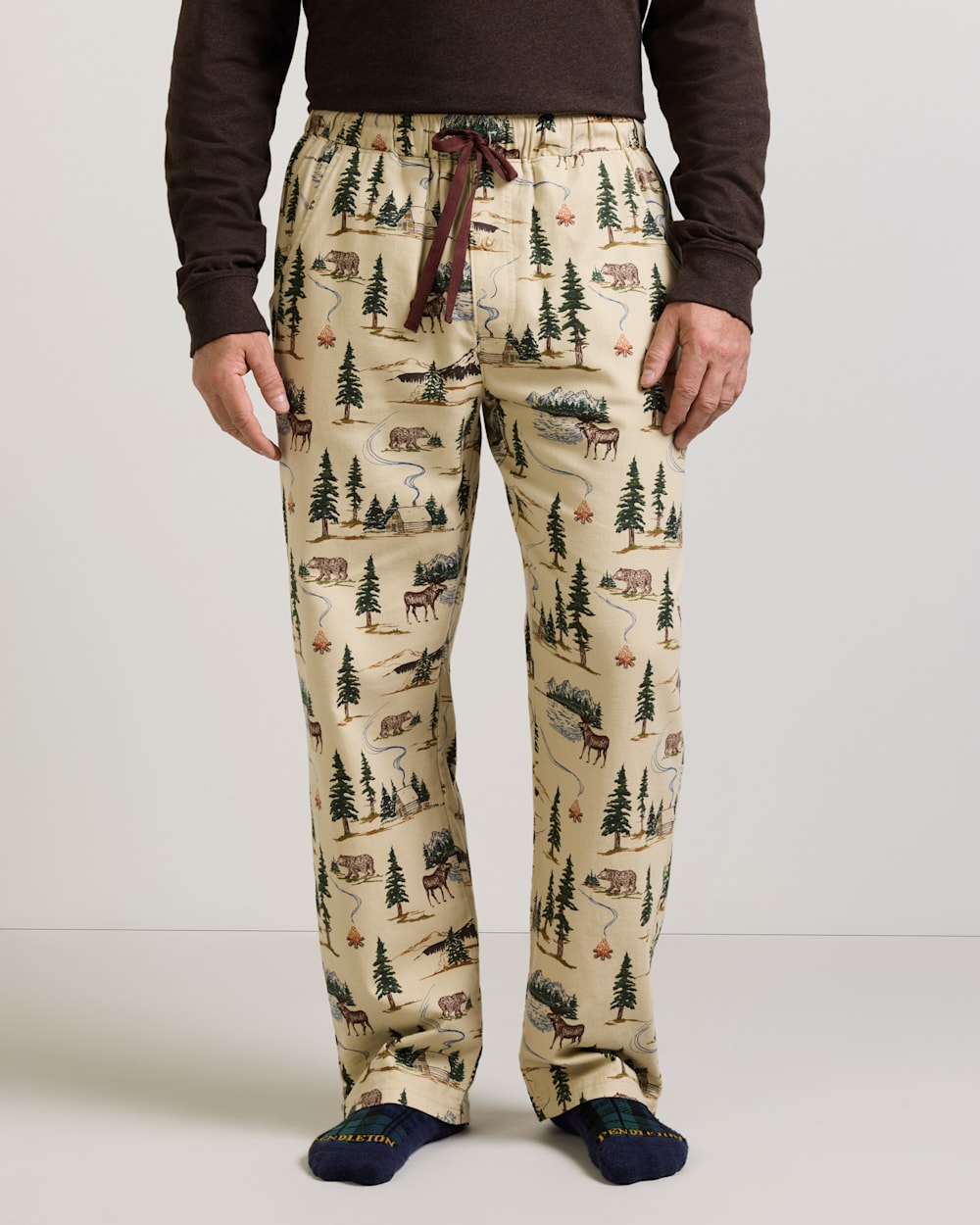 PENDLETON MEN'S CAMP PRINT FLANNEL PAJAMA PANTS
