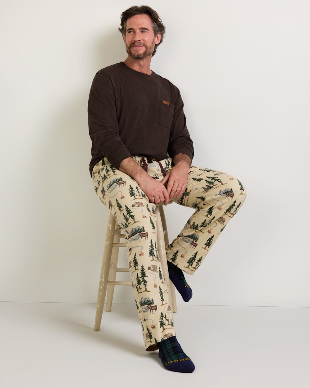 PENDLETON MEN'S CAMP PRINT FLANNEL PAJAMA PANTS