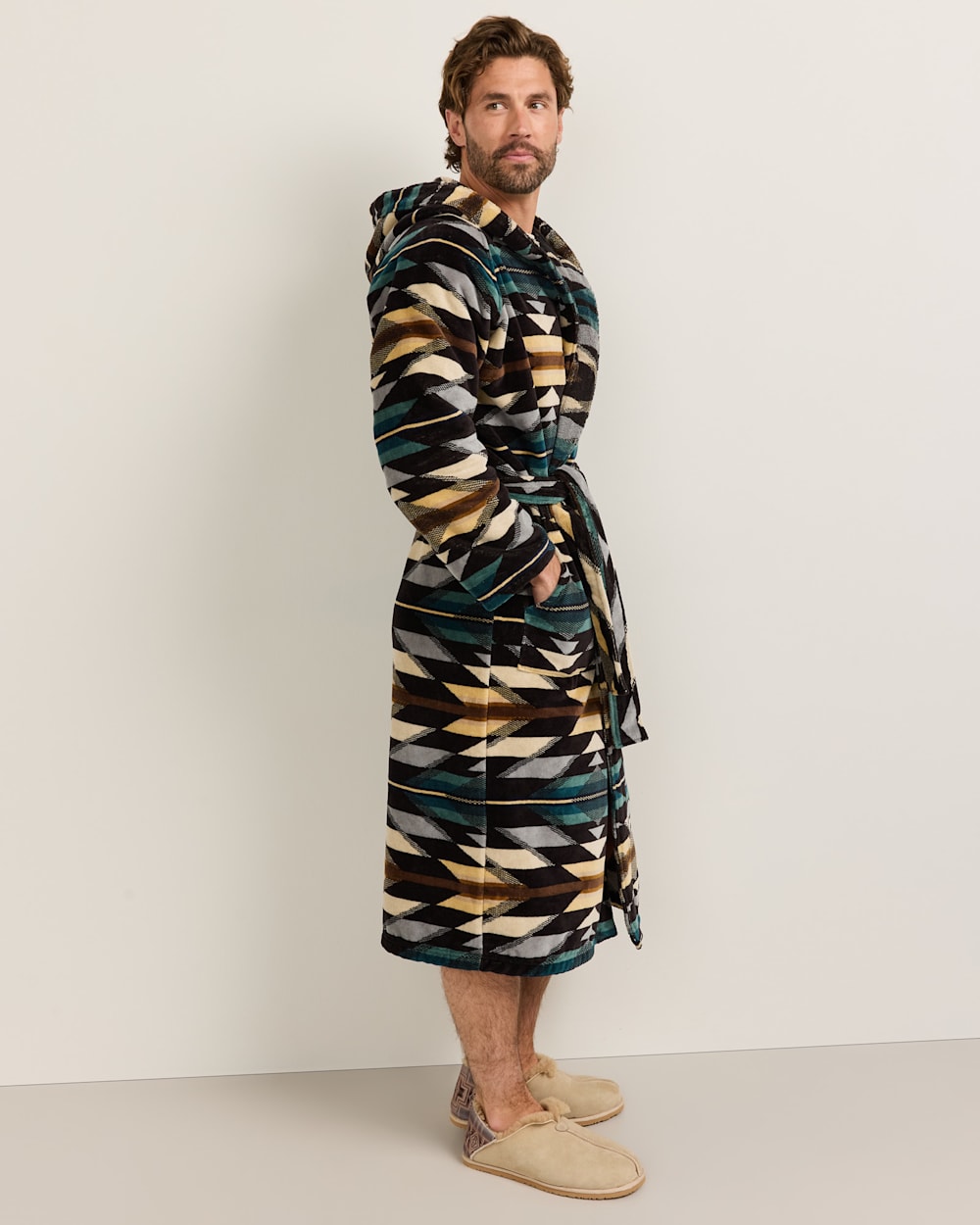 PENDLETON UNISEX WYETH TRAIL COTTON TERRY VELOUR BATHROBE