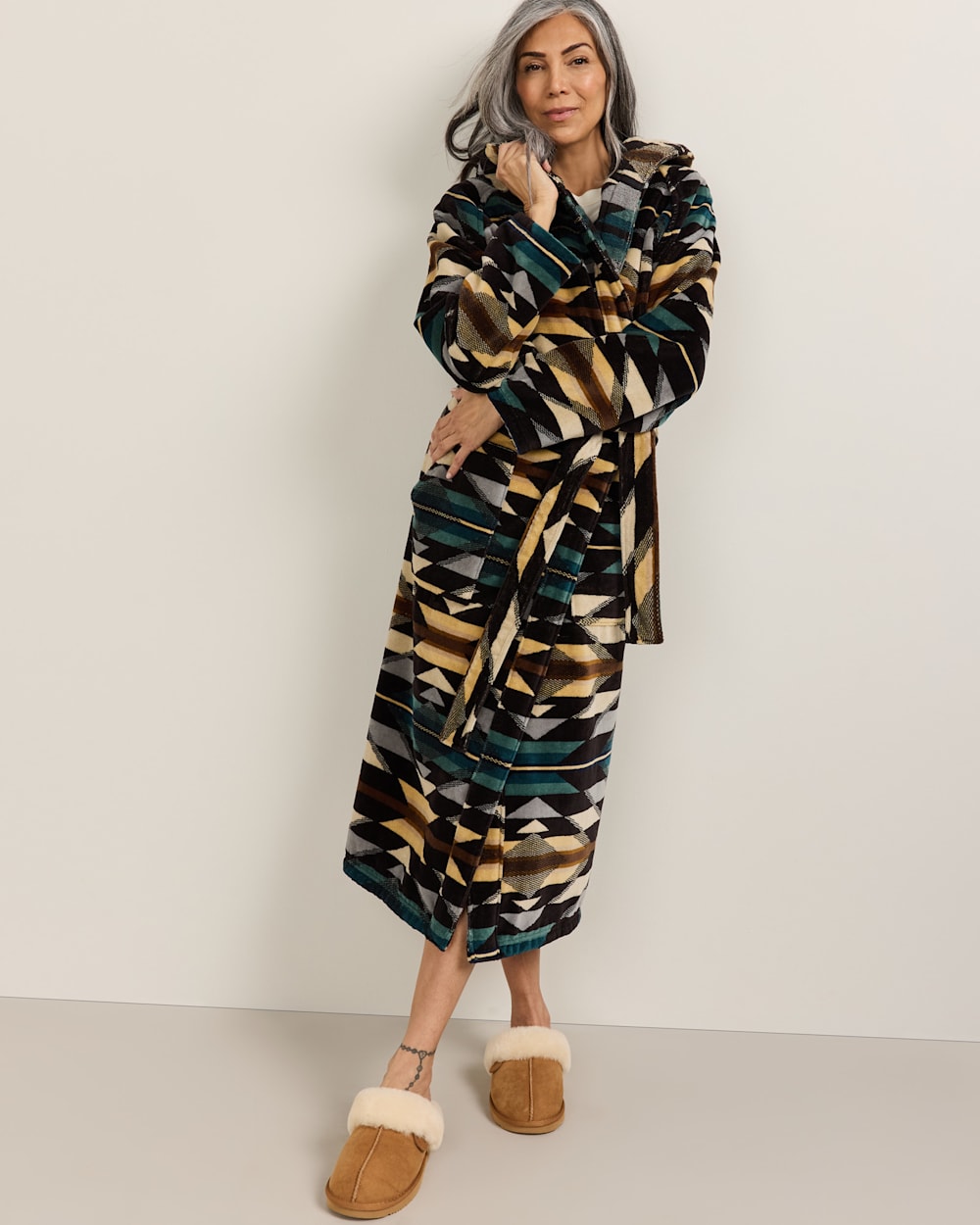 PENDLETON UNISEX WYETH TRAIL COTTON TERRY VELOUR BATHROBE