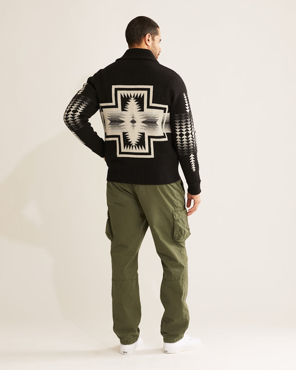 PENDLETON MEN'S HARDING ZIP LAMBSWOOL CARDIGAN